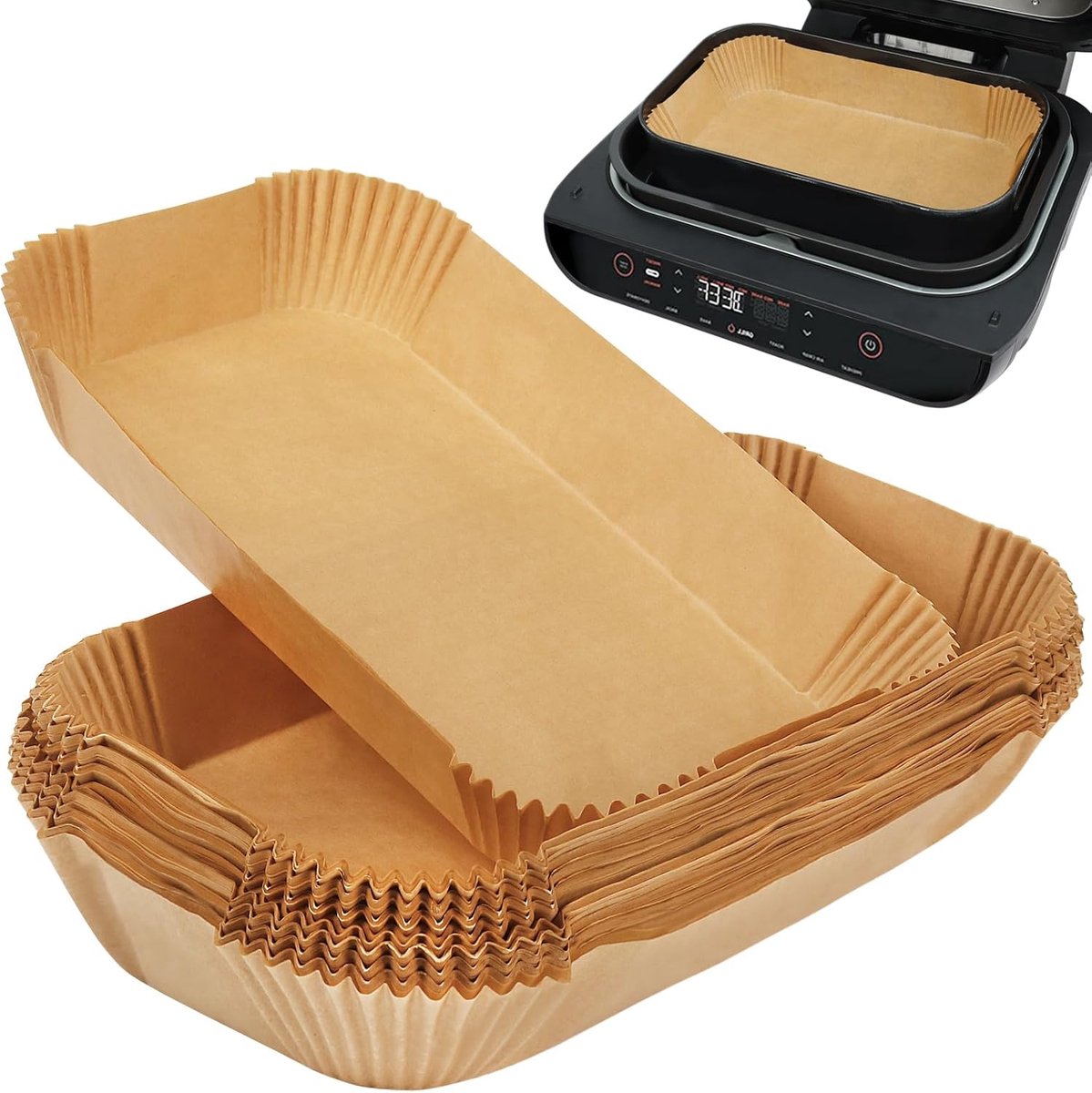 Imperatoris - Bakpapier airfryer - 100 stuks - bakpapier - Airfryer Accesoires - bakpapier airfryer vierkant - 27.8 x 15 cm - Bakpapiervellen - airfryer wegwerpbakjes - Hittebestendig en Vetvrij Airfryer Bakpapier