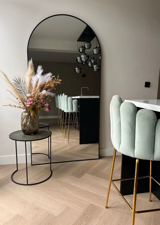 Mølin Mirrors - 200x100 - Noir - Grand Miroir sur Pied - Miroir Arc - Miroir Psyché - Miroir Mural - Convient pour la chambre à coucher et le salon