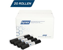 Hynex vuilniszak 60 liter - 500 stuks - Afvalzakken - Vuilzakken - Pedaalemmerzakken - Gerecycled HDPE - 60 x 80 cm - 20 rollen x 25 stuks - Zwart