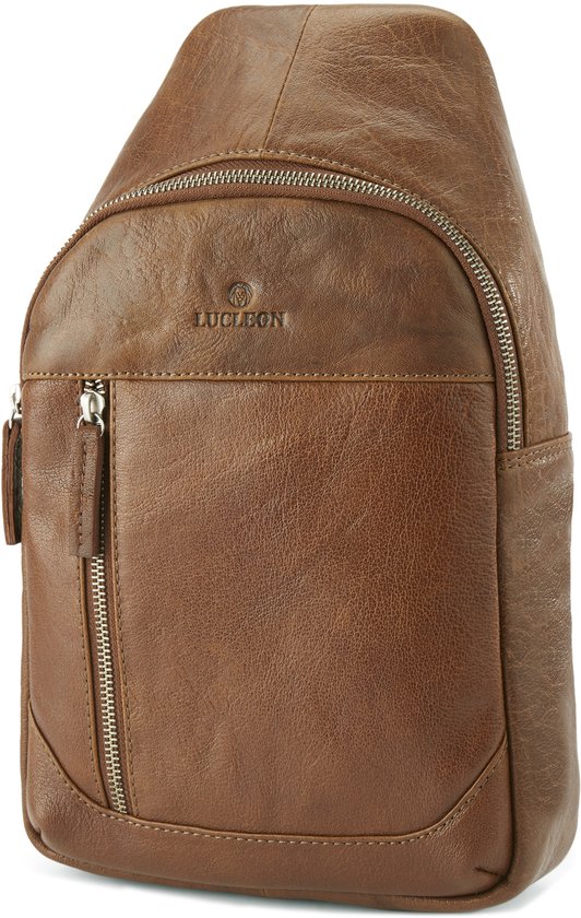 Sac à bandoulière California Mini en cuir brun havane