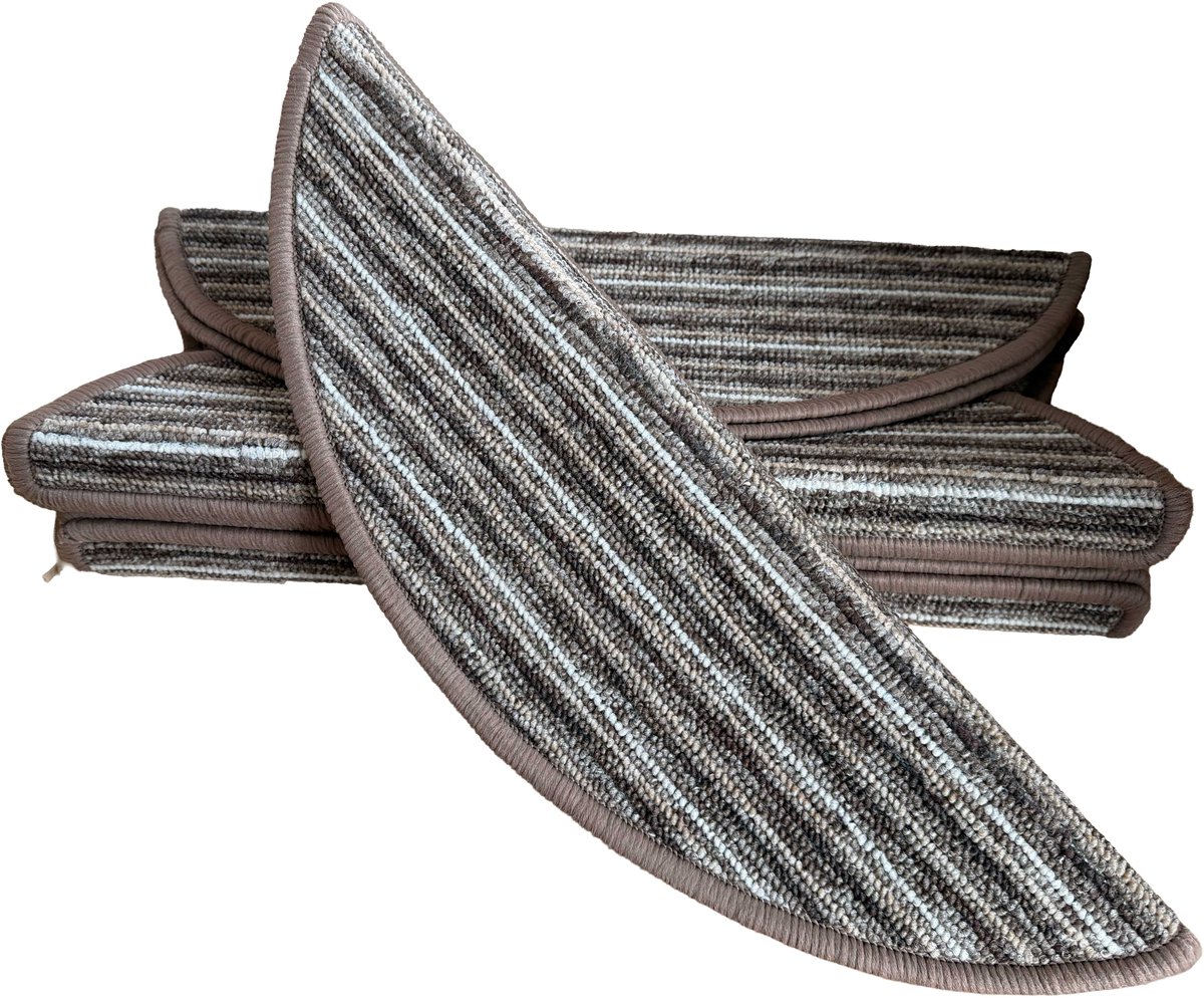 Halve Maantjes voor Trap - Bruin Multi - 15 Stuks - 56x17cm - Trapmatten - Trapmatten set
