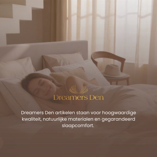 Egyptisch Katoen - Dekbedovertrek - dubbelzijdig - Zand/Wit - Lits-jumeaux - 240 x 200/220 cm + 2 kussenslopen - Dreamers Den van Merkloos — afbeelding 2