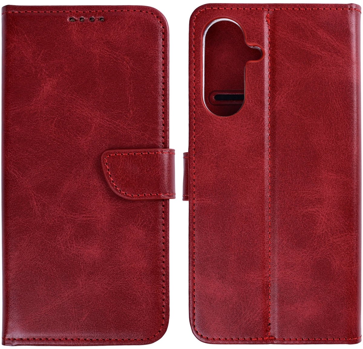 Rixus Bookcase For Samsung Galaxy S26 Plus Dark Red