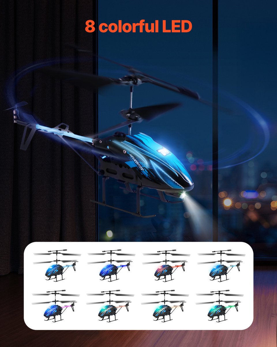VEVOR RC-Helikopter, 2,4 Ghz Afstandsbedieningshelikopter, 3,5-Kanaals RC-Vliegtuig, 16 Minuten Vliegtijd, Hoogtebehoud, Opstijgen/Landen met Één Knop En Led-Verlichting, Speelgoed voor Kinderen Vanaf 8 Jaar — cadeau in Spellen & Speelgoed - foto 7