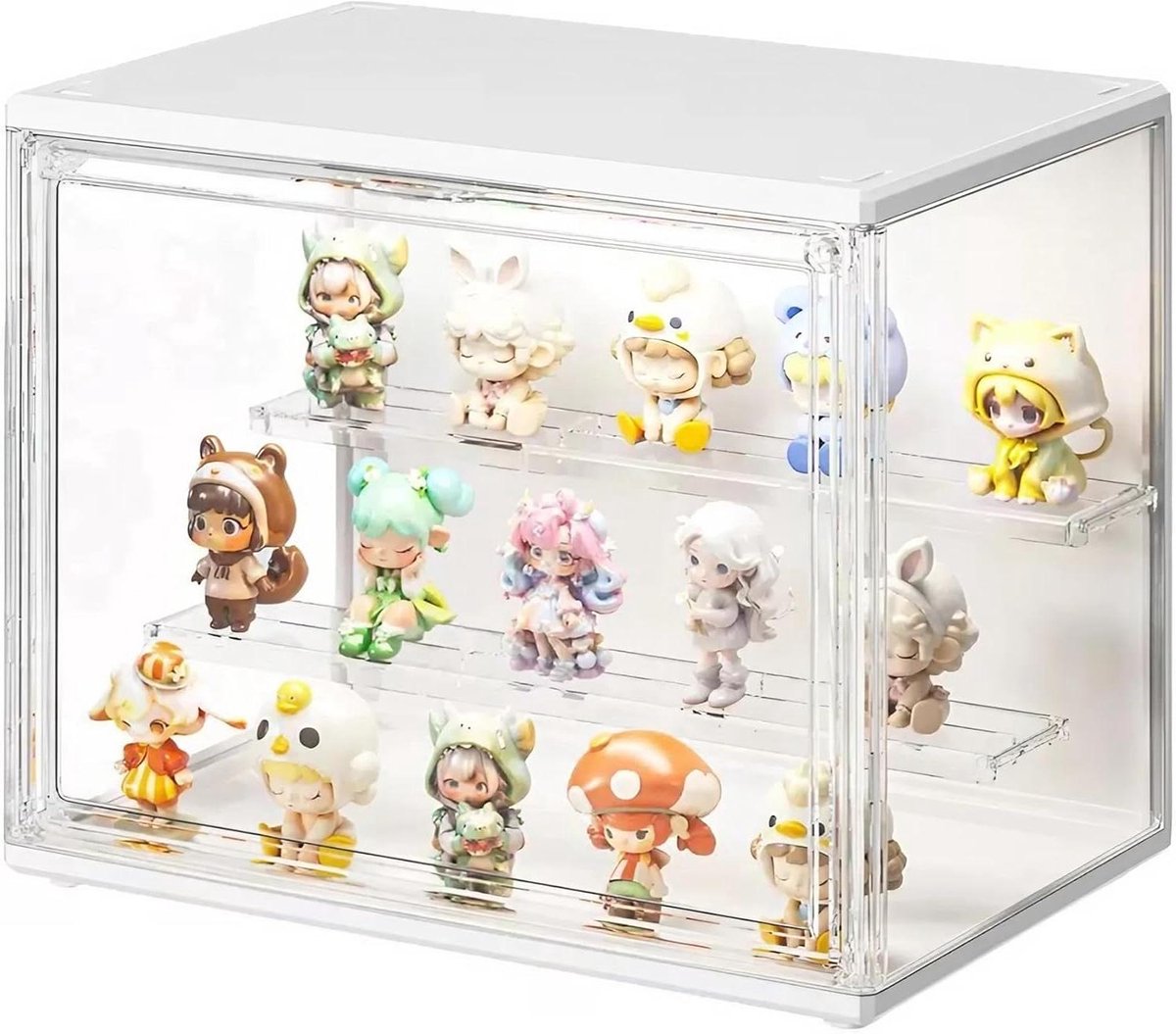 Acryl vitrinekast met LED-verlichting, plexiglas showcase voor verzamelobjecten - 27 x 21 x 18 cm.