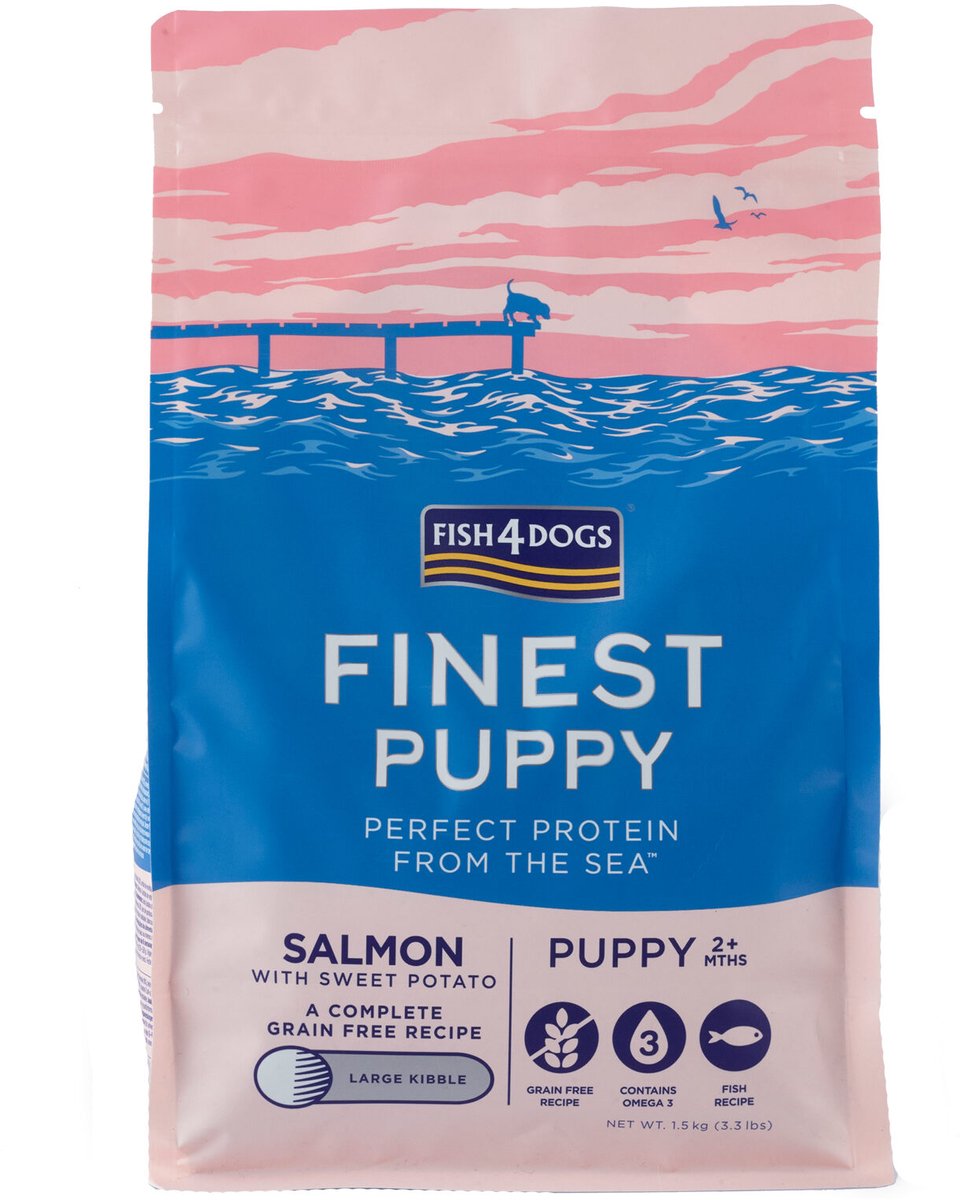 Fish4Dogs Fish4Dogs Finest Puppy Zalm met Zoete Aardappel (Large Kibble) - 1.5kg