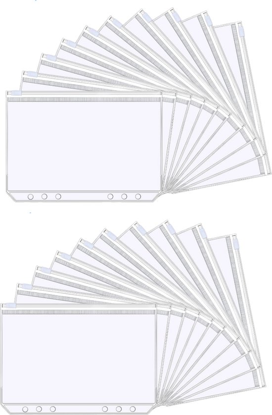 20 stuks documentenmap, A5, transparant, transparant, transparant, A5, opbergbaar met 7 gatversterkers, verzamelmap, 22,8 x 18 cm, documentenmap, A5, voor het organiseren van documenten, opbergen