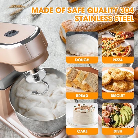 Roestvrijstalen Deeghaak voor Keukenmixer (4,5-5 Liter) - Vaatwasmachinebestendig Accessoire van Merkloos — afbeelding 4