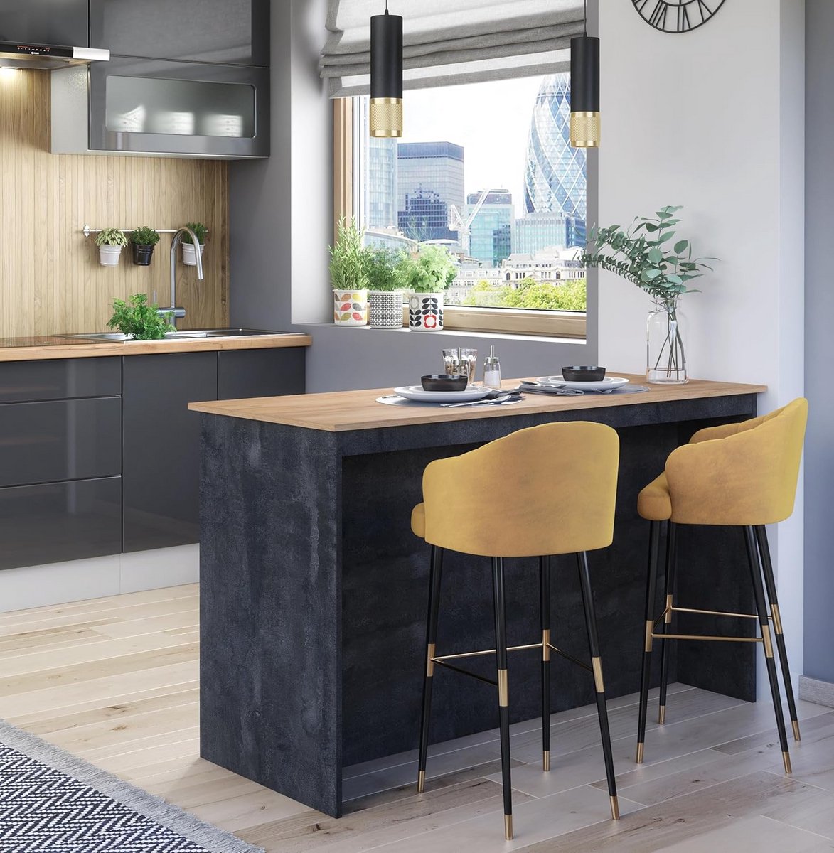 Vrijstaand Keukeneiland met Opbergplanken en Ontbijtbar