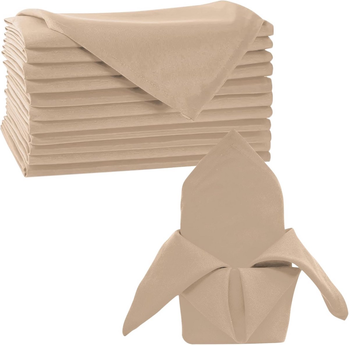 45x45cm Beige Stoffen Servetten Polyester Katoen Herbruikbaar voor Diner en Bruiloften
