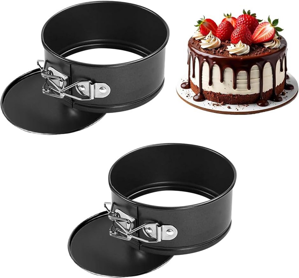 Set van 2 Ronde Mini Bakvormen 12 cm met Losse Bodem