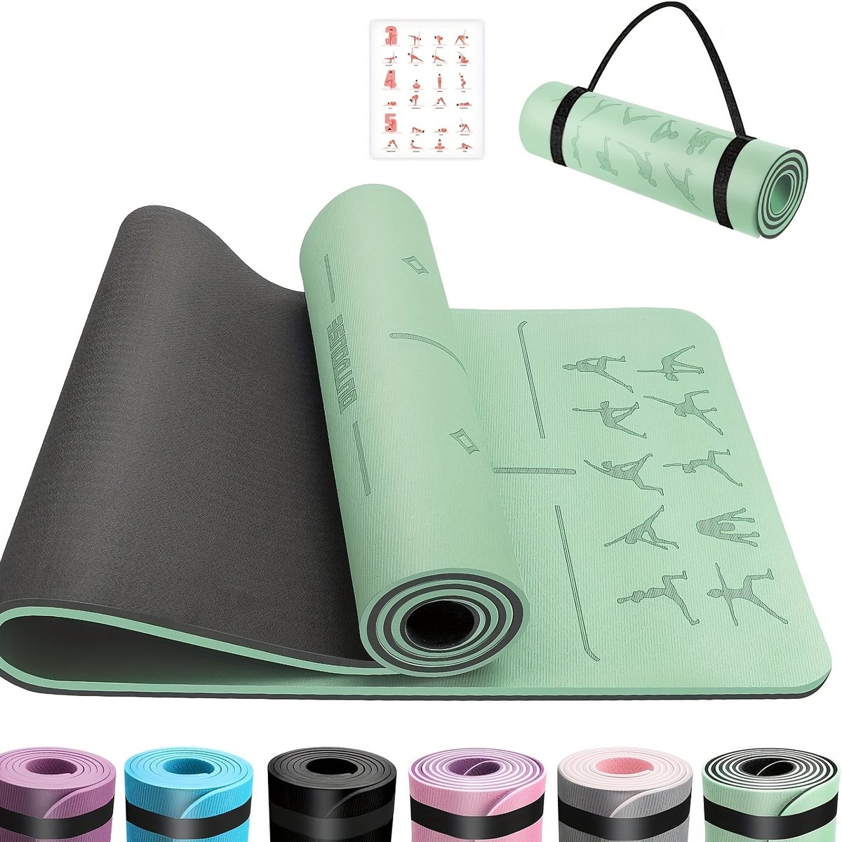ComfortFit TPE Yogamat 6mm – Ideaal voor Thuis workouts, Yoga & Stretching – Antislip & Huidvriendelijk