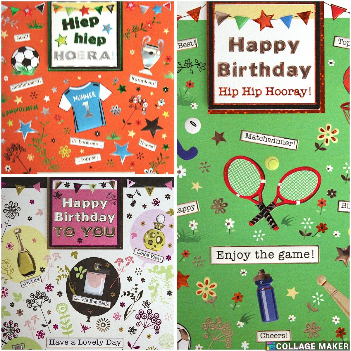 3 Luxe Wenskaarten Verjaardag Paperclip Cards - Jarig Wens Kaart - Wenskaart 3 Motieven - Cozy Mail - Birthday - Geburtstag - Anniversaire - Paperclip Cards - Met Envelop - 17x12cm - Rechthoek - Gratis Verzending - Hoge Afnamekortingen - In Folie