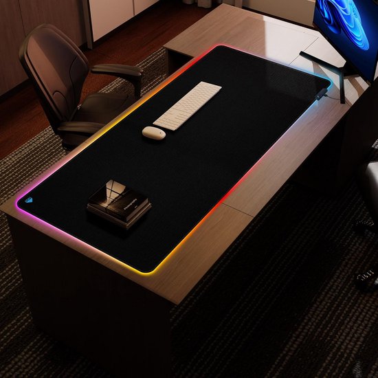 XXL Gaming Muismat met RGB Verlichting, 1500x600mm, Antislip — afbeelding 5
