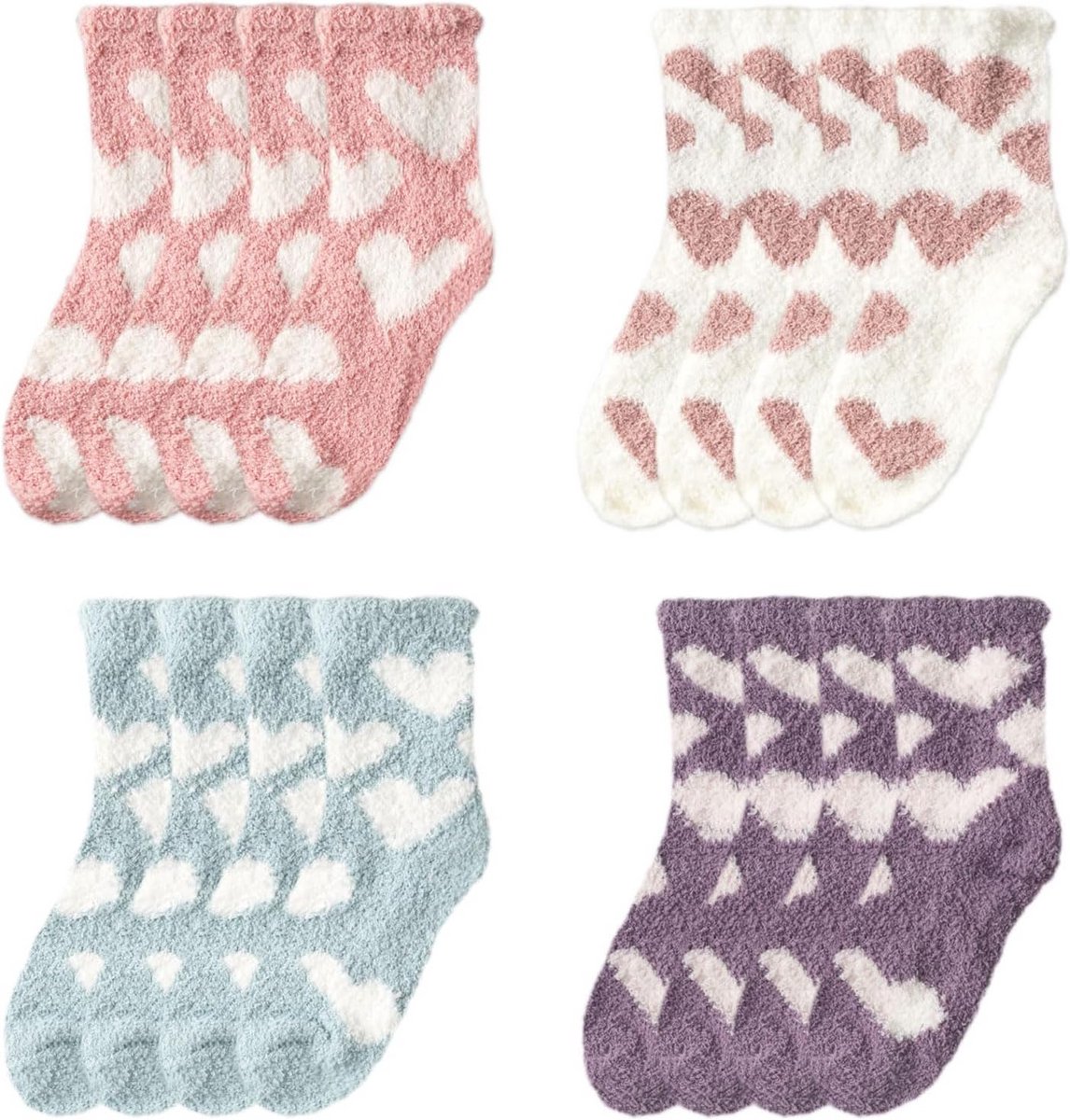 8 paar Dames Thermo Sokken Zacht Coral Fleece Warme Bed Sokken