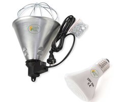 LayZyEgg® Armatuur met Keramische Infrarood Warmtelamp 60W – E27 – Donkerstraler – Biggenlamp - 20.000 uur – Warmtebron voor Kuikens, Reptielen, Pulletjes, Pups & Kittens