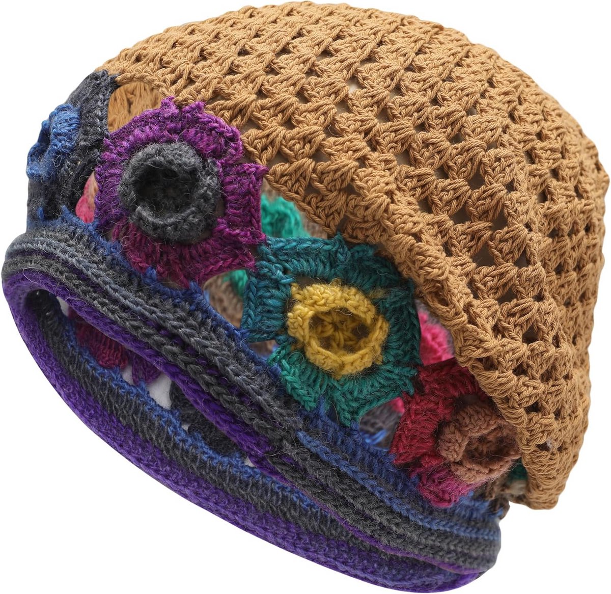 Gehaakte Zomerbeanie voor Dames - Handgemaakte Gebreide Slouch Muts