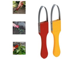 2 stuks - Onkruidsnijder - nkruidwieder voor penwortels - Handonkruidsteker - Rood - Geel - Handmatige ringonkruidverwijderaar - Onkruidtrekker - Onkruidsteker - Onkruid Trekker