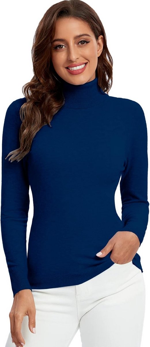 Elegante Dunne Gebreide Damestrui met Col - Basic Winter Pullover