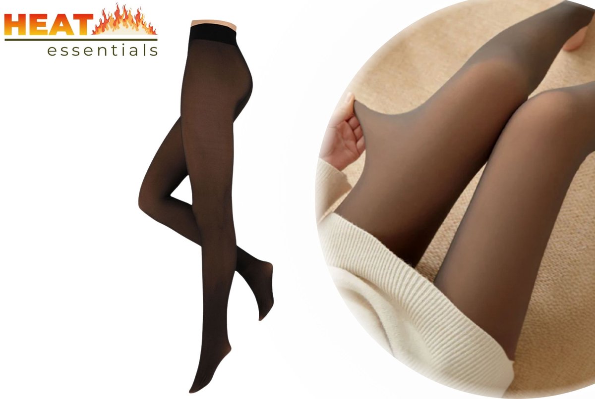 Heat Essentials - Fleece Panty - Bruin Nude - Maat XXXL - Thermo Panty beige - Anti ladder - Fleece Legging Dames