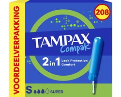 Tampax Tampons Compak Super Applicator - 208 stuks