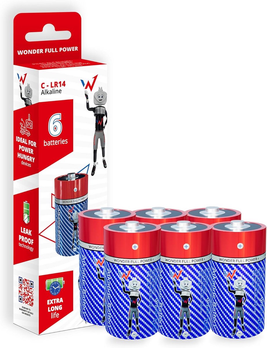Alkaline C Batterijen LR14 - Set van 6 Stuks - Lange Levensduur