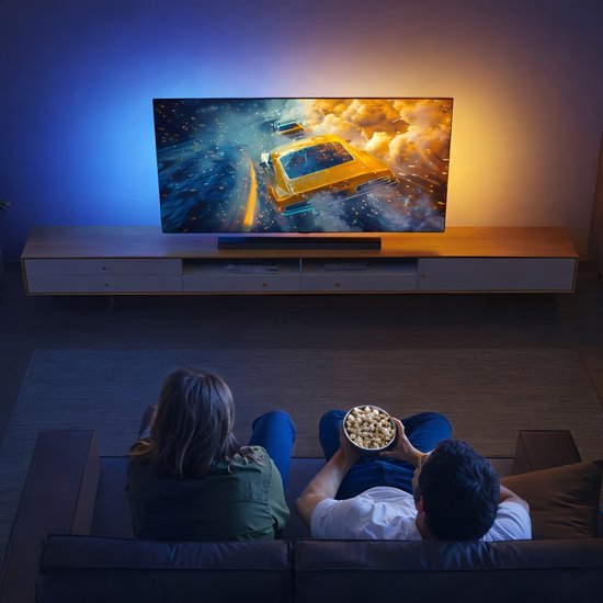 Glowinh Premium TV Backlight LED Verlichting 55-65 inch – 60 LEDs per meter – Ledstrips - Led Strip - Luxe Ambilight & Ambient Light – Slimme Appbediening via Tuya / Smart Life – Ideaal voor Gaming, Films & Series – Alexa & Google