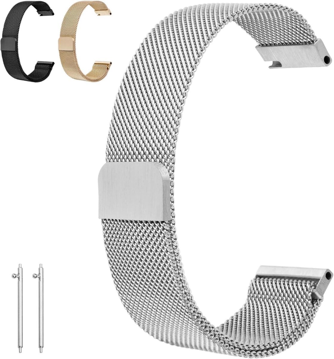 Roestvrij stalen mesh horlogebandje met magneetsluiting - Reserveband voor dames en heren