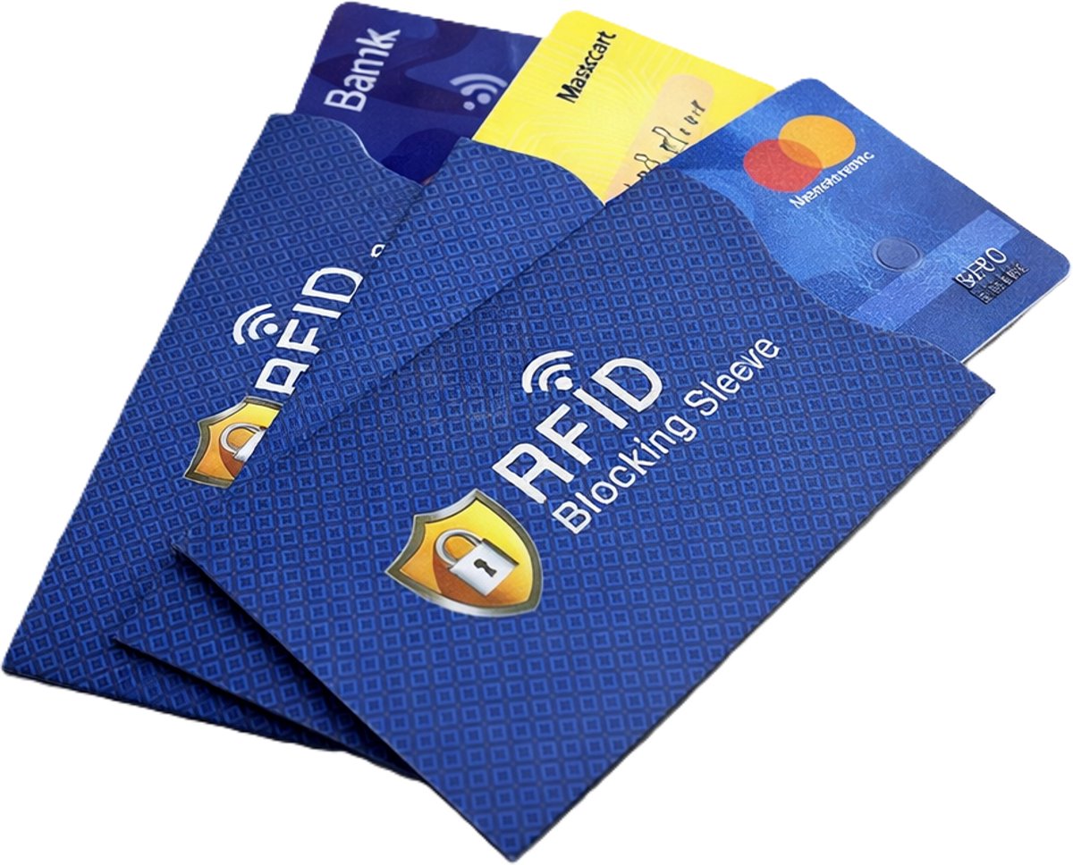 Set van 3x Anti Skim Card Case I Anti Rfid Hoesjes I Rfid Blocker I Pinpas Case I Creditcardhouder I Blauw