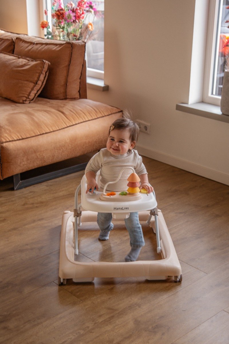 MamaLoes Loopstoel met Speelbord - Loopwagen - Baby Walker - Baby Jumper Speelgoed - Looptrainer - Mikko Beige – foto 8