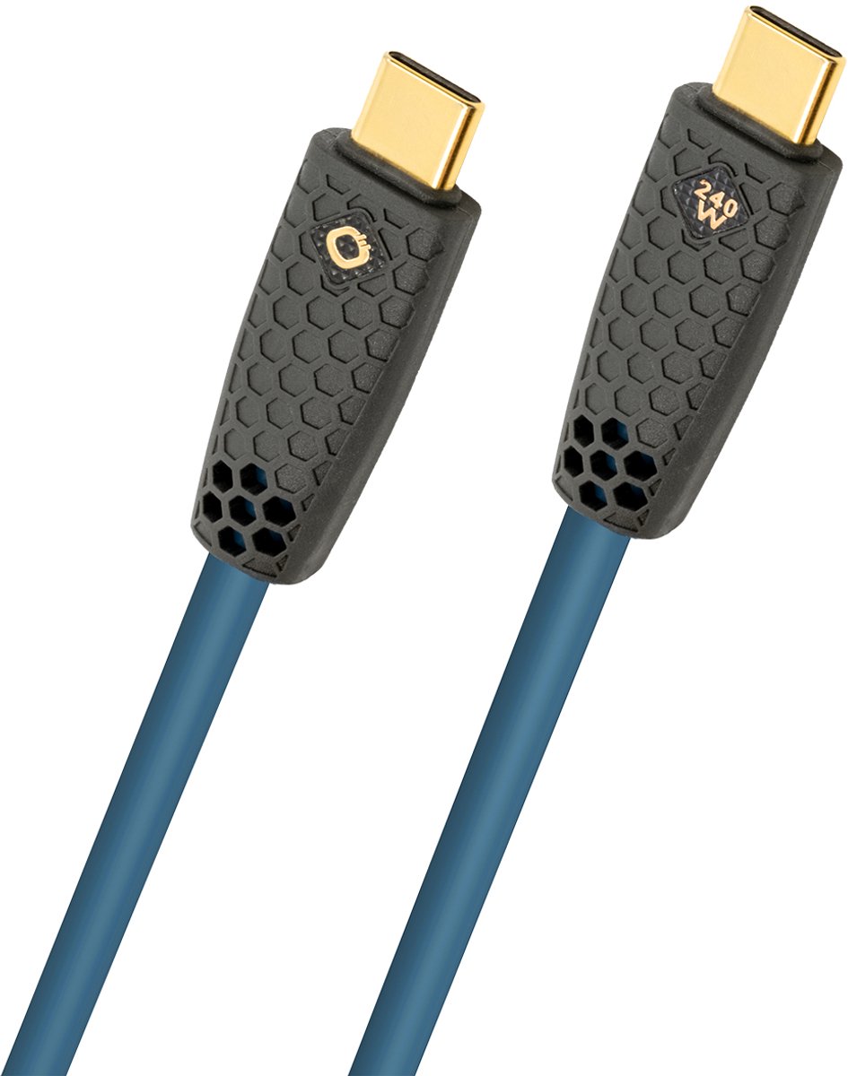 Oehlbach D1C9566 USB-C-kabel USB-C stekker 1 m Petrol Afscherming gevlochten, Vergulde steekcontacten
