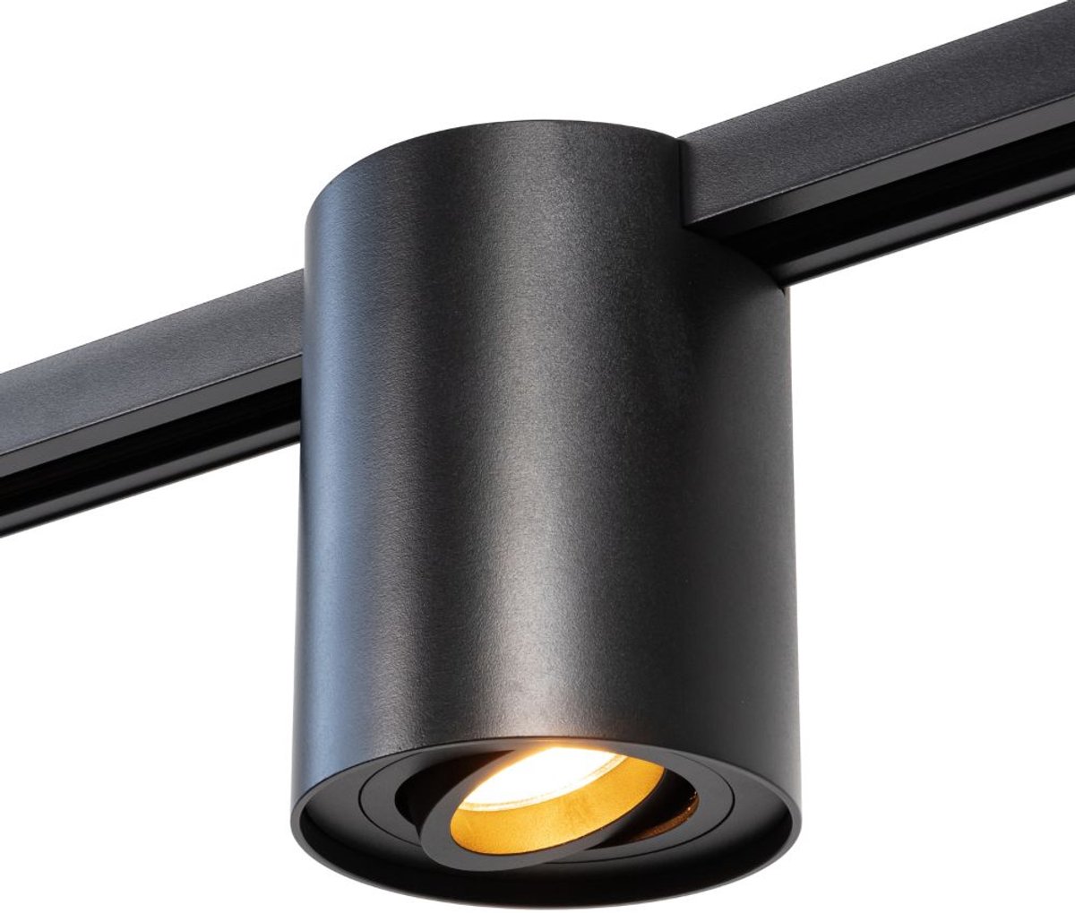 Qub Viror Orbit – GU10 Railspot – Cylinder – Zwart – 1-Fase Railverlichting - Geschikt voor QUB railverlichting sets