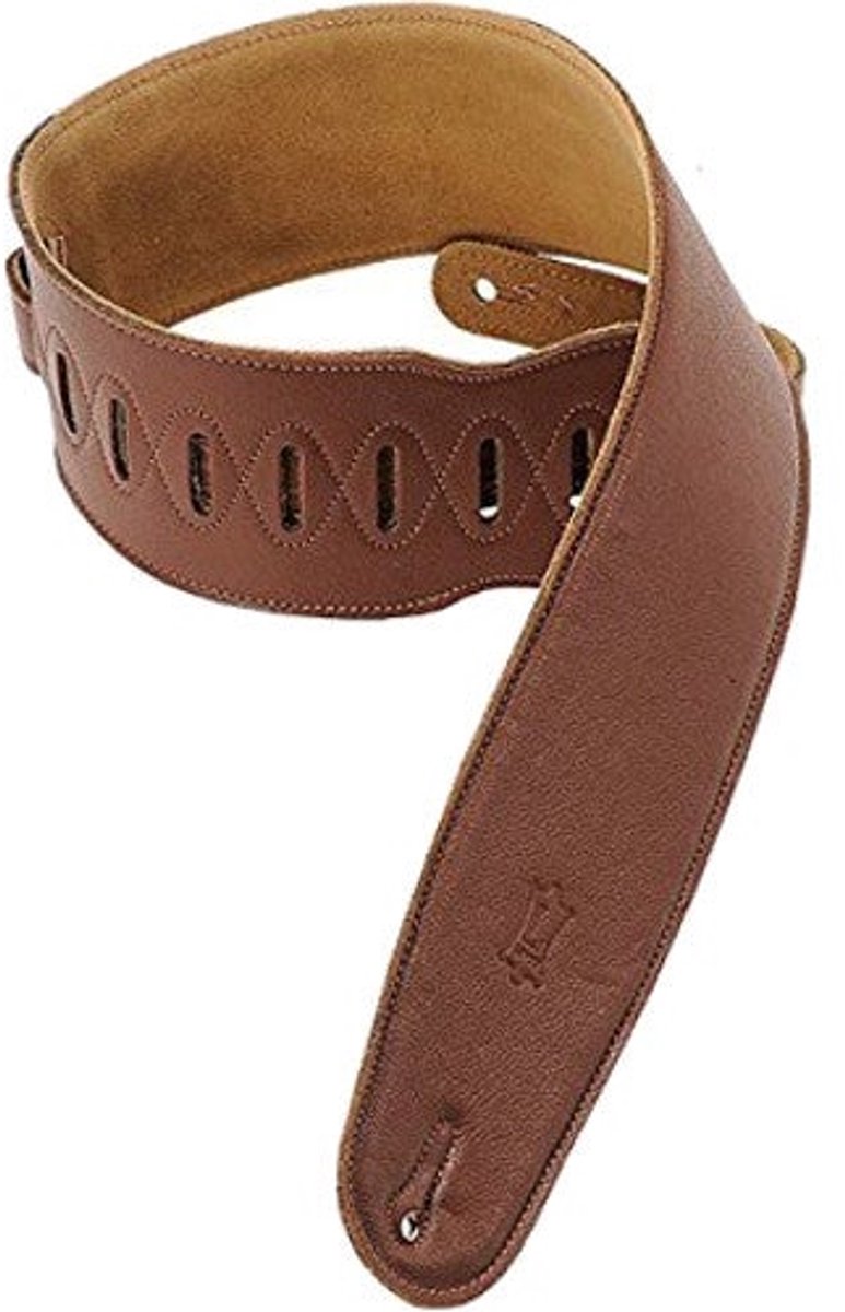 Levys Leathers M4GF-BRN gevoerd lederen gitaarband, bruin