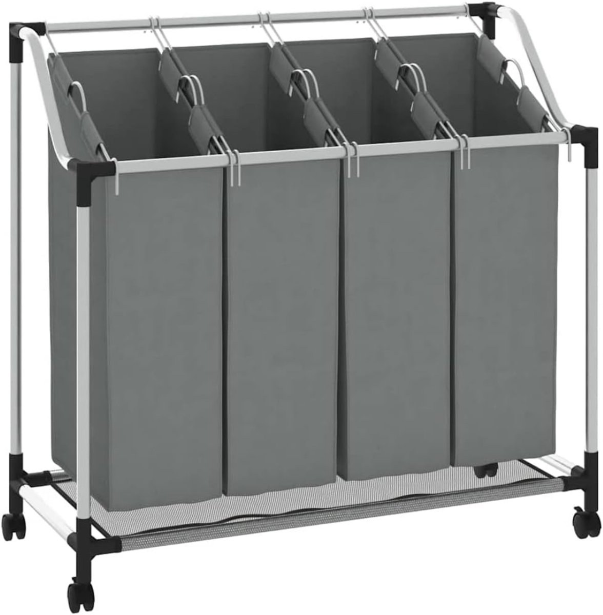 Core® Wasmand 4 Vakken - Wasmand - Wassorteerder - Grijs - 2.44 kg - 96cm x 40cm x 92 cm