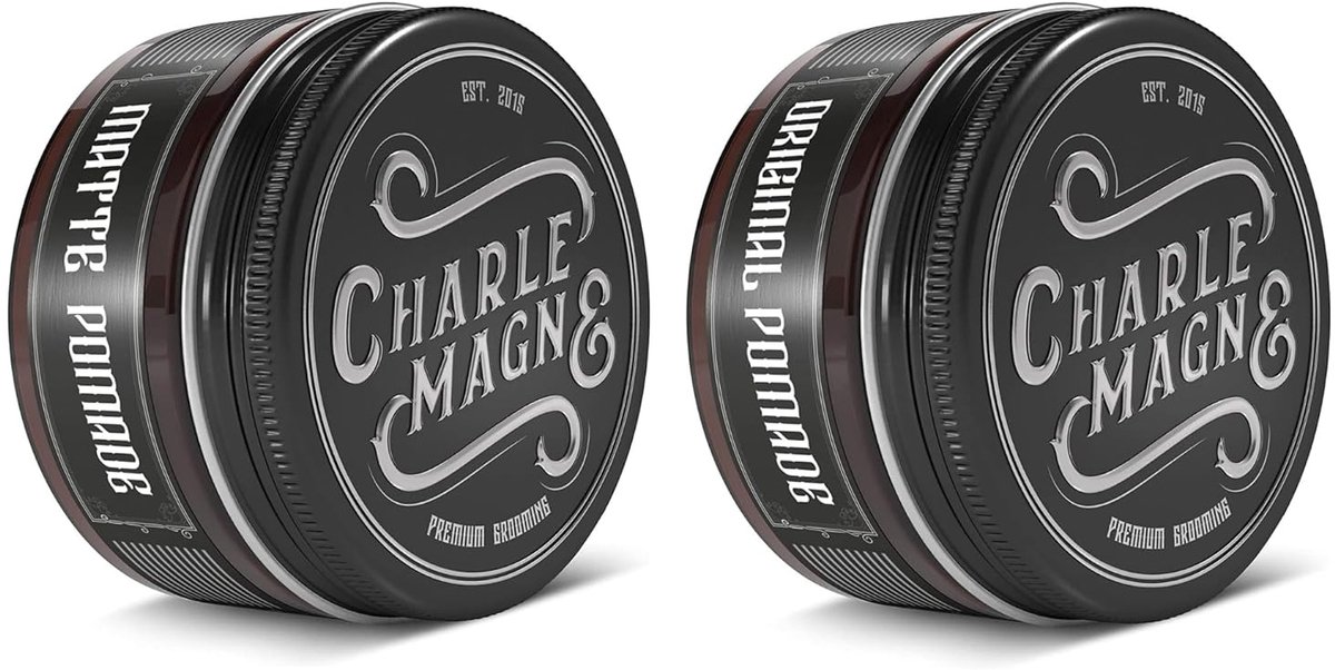 Charlemagne Concrete Clay Pomade – 100 ml – lichte hold – 2-pack