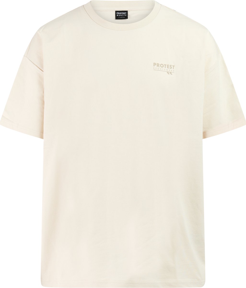Protest PRTMatteos T-shirt Heren Loose fit Crème Kitoffwhite