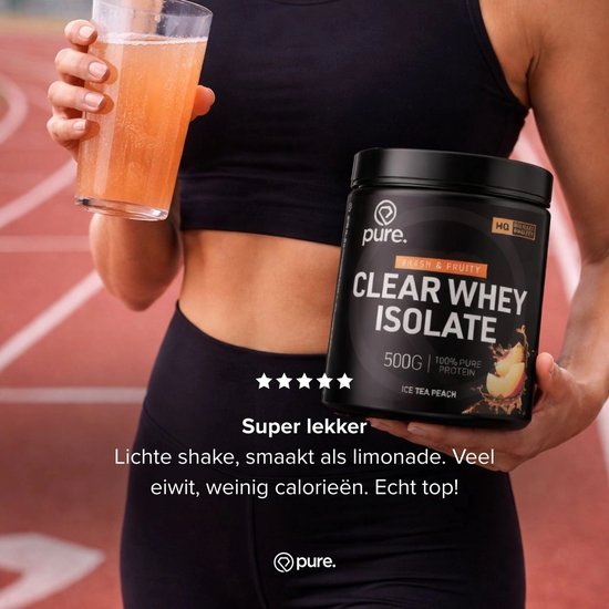Pure. Clear Whey Isolate - Eiwit Limonade - Clear Whey Protein - Verfrissende Eiwit poeder - Orange - 20 servings - 500g van Pure — afbeelding 4