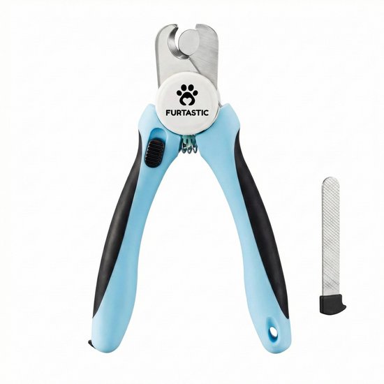 FURTASTIC® Nagelknipper Hond, Kat en Knaagdier - Nagelschaar met Nagelvijl en Veiligheidsstop - Nageltang hond - Blauw