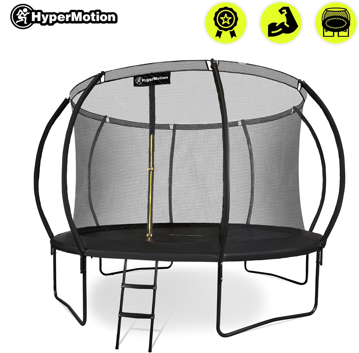 HyperMotion Kindertuintrampoline 3+, trampoline met ladder en binnennet voor huis en tuin, kinderspeelplaats, kindertrampoline, dubbele poten, 366 cm, 12 ft — afbeelding 9