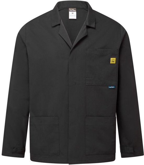 Labjas Portwest Anti-statisch ESD labjas AS18 - Zwart - XL | bol