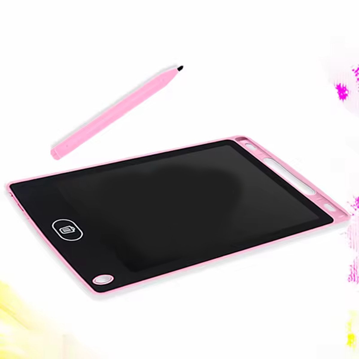 LCD Schrijftablet Kinderen – Montessori Tekentablet voor Kinderen – Uitwisbaar Digitaal Tekenbord met Wis- en Vergrendelfunctie – Compact Pocketmodel 17.5 cm x 11 cm (6.5 inch)– Roze
