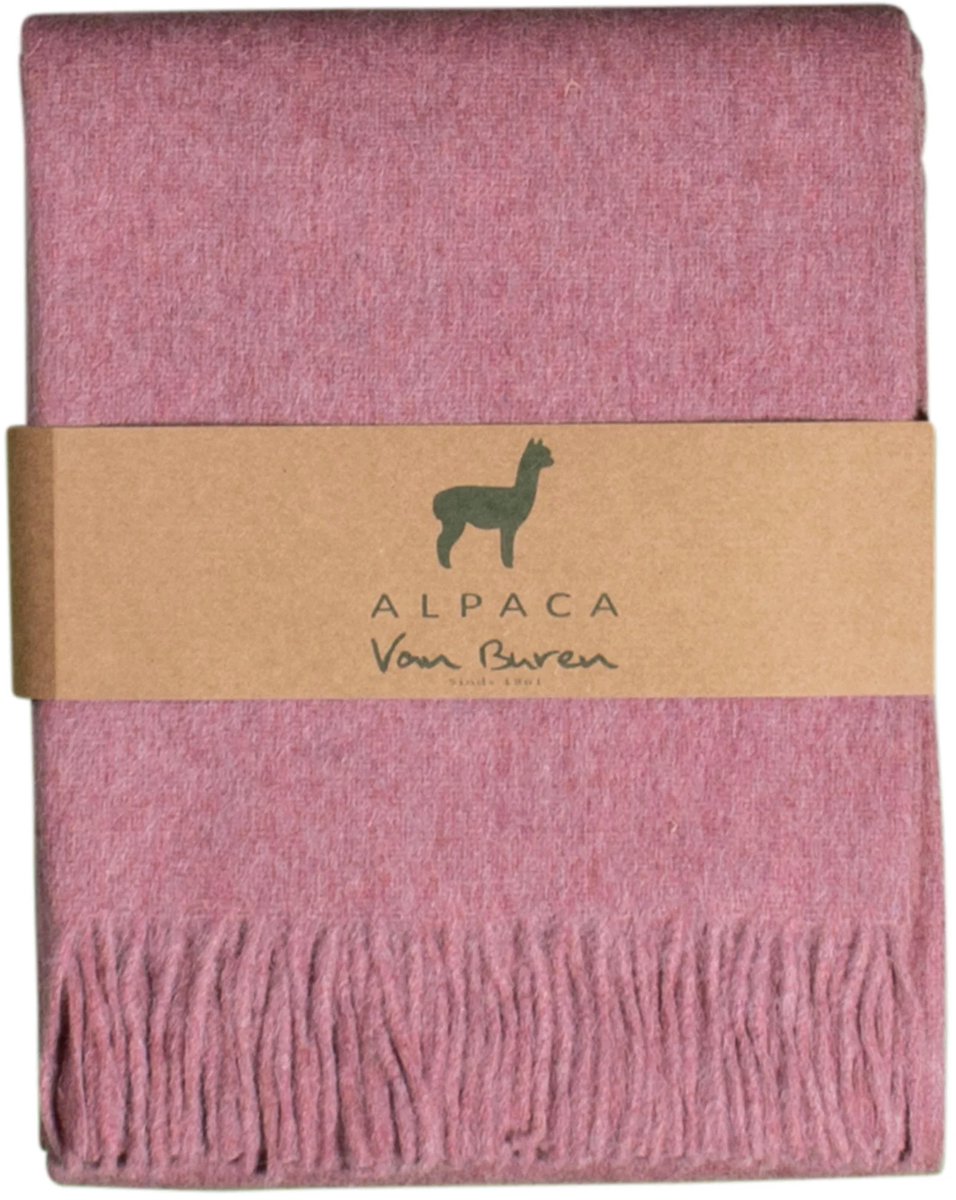 Van Buren - Alpaca wollen plaid - Roze - Deken van alpaca wol - 200x150cm