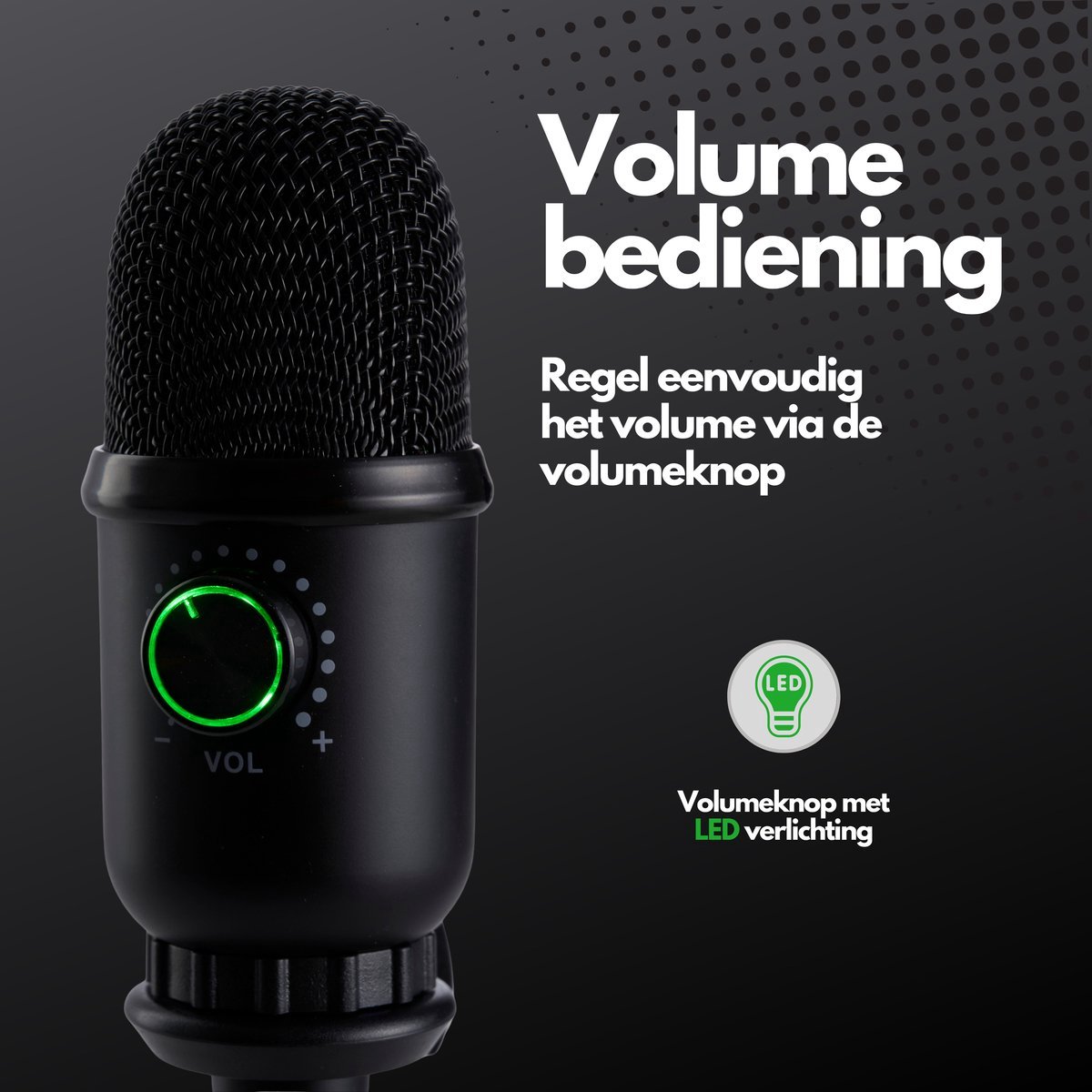 null Microfoon met Standaard – USB, Cardioïd, Plug & Play thumbnail 6