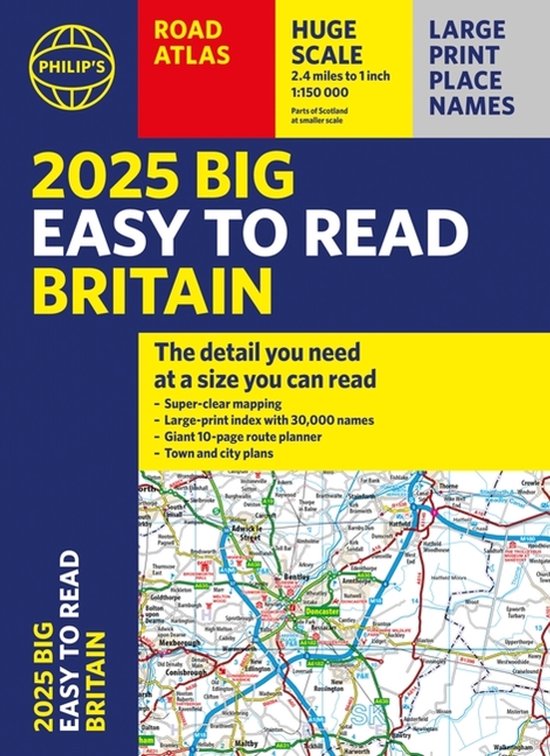 Philip's Road Atlases- 2025 Philip's Big Easy to Read Britai ... - cover