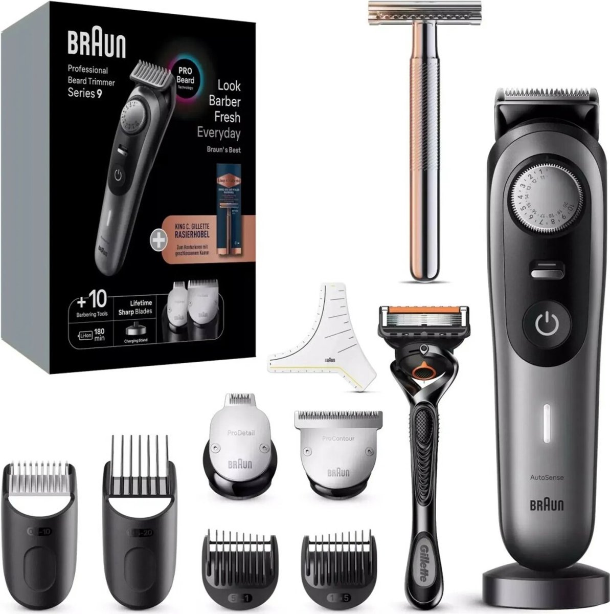 Bol.com Braun BeardTrimmer Baardtrimmer Series 9 BT9420, Trimmer Met Kapperstools en 180 Minuten Gebruiksduur aanbieding