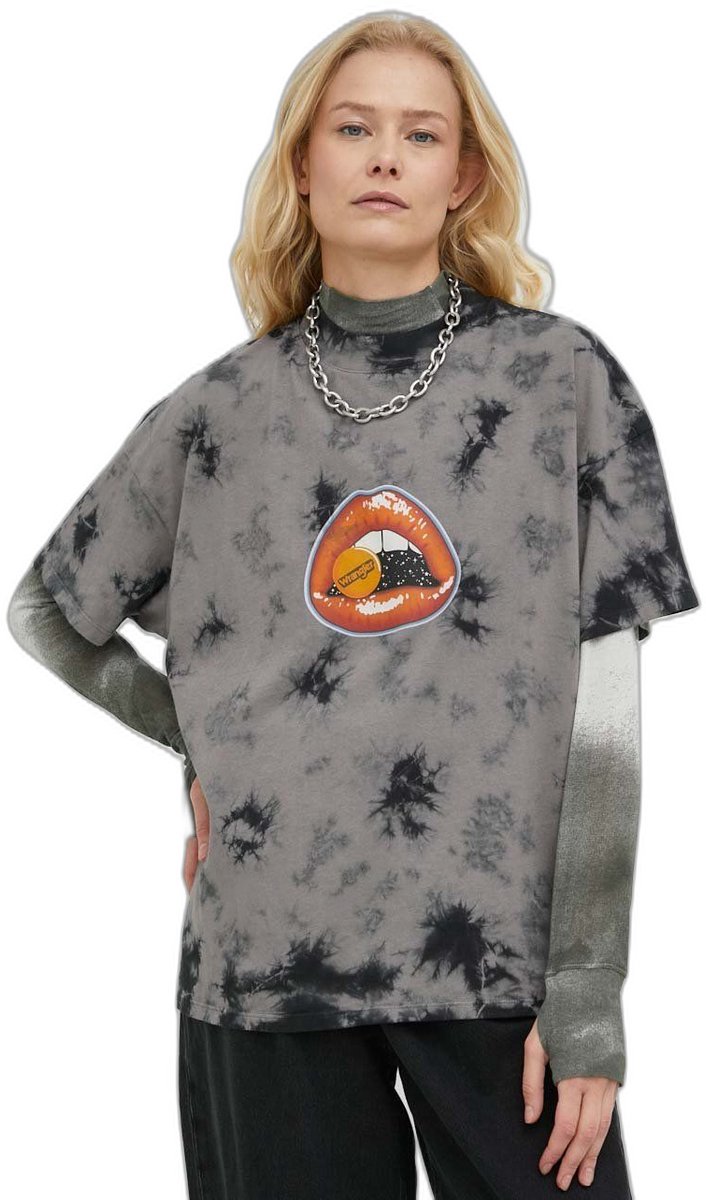Dames-T-shirt Wrangler Girlfriend Zwart