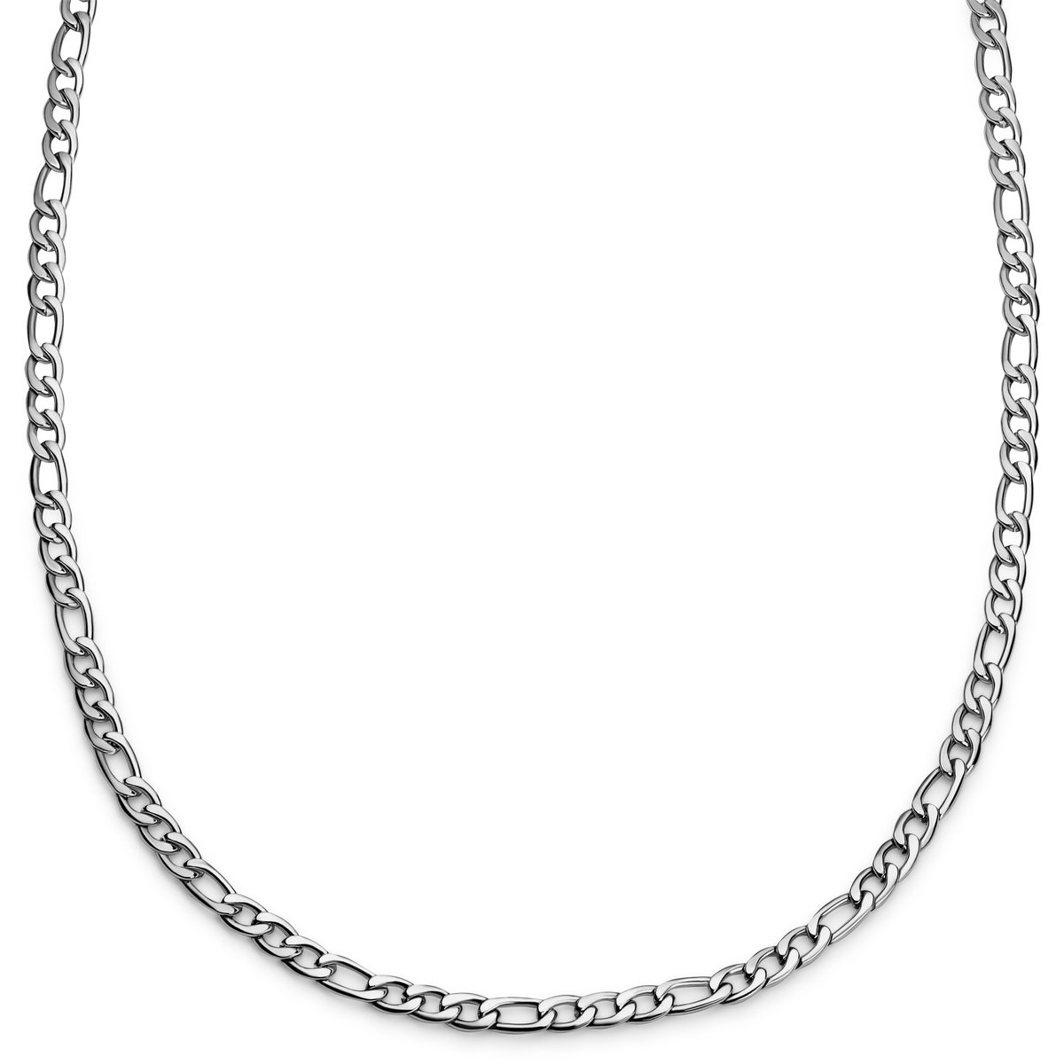 Essentials | 6 mm Zilverkleurige Ketting met Figaro Schakels
