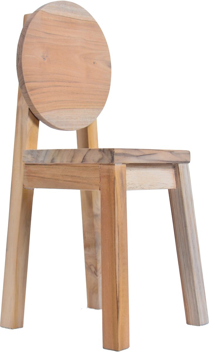 Teakhouten stoeltje "Canberra" naturel - voor plant en decoratie - 22x20xH43 cm