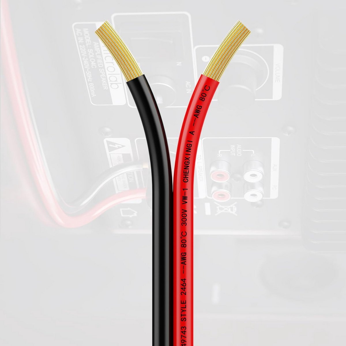 Pure Koper Luidsprekerkabel Rood/Zwart - 2-aderige PVC Elektrische Draad per Meter