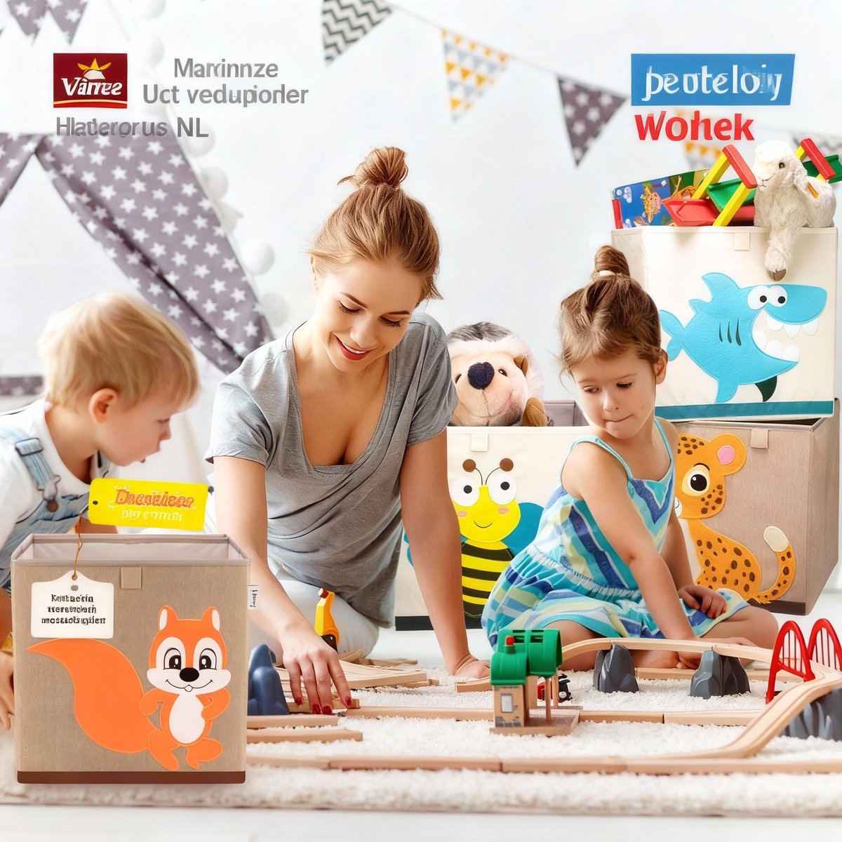Opbergdoos van stof voor kinderen "eekhoorn", compatibel met Ikea Kallax Lifeney